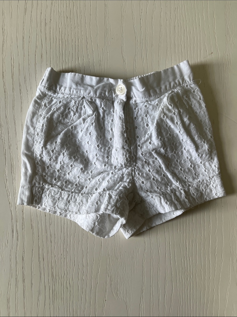 White Eyelet Cotton Girl’s Shorts